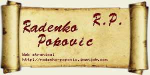 Radenko Popović vizit kartica